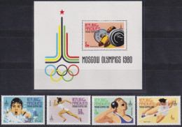 F-EX50083 MALDIVES MNH 1980 MOSCOW OLYMPIC GAMES ATHLETIC SWIMMING WEIGHTLIFTING.  - Verano 1980: Moscu