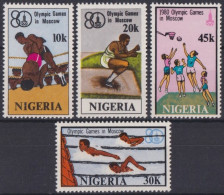 F-EX50092 NIGERIA 1980 MNH MOSCOW RUSSIA OLYMPIC GAMES ATHLETISM BOXING SWIMING BASKET.  - Verano 1980: Moscu