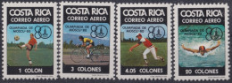 F-EX50099 COSTA RICA MNH 1980 MOSCOW OLYMPIC GAMES CICLING SOCCER BASEBALL.          - Summer 1980: Moscow