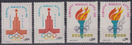 F-EX50102 ECUADOR MNH 1980 MOSCOW OLYMPIC GAMES.            - Estate 1980: Mosca