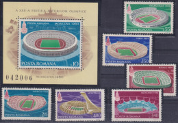 F-EX50111 RUMANIA MNH 1980 OLYMPIC GAMES MOSCOW STADIUM.  - Summer 1980: Moscow