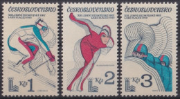 F-EX50128 CZECHOSLOVAKIA MNH 1980 OLYMPIC GAMES LAKE PLACID SKI SKITING.  - Estate 1980: Mosca