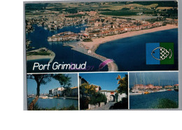 PORT GRIMAUD 83 - La Cité Lacuste Vue Generale Port Plage Petit Poisson  - Port Grimaud