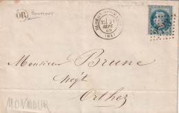 LETTRE. 21 SEPT 1869. N° 29. OLORON STE MARIE . BASSES PYRENEES. GC 2723. ORIGINE RURALE OR = BOUMOUR. POUR ORTHEZ - 1849-1876: Klassik