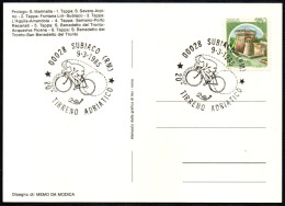 CYCLING - ITALIA SUBIACO (RM) 1985 - 20^ TIRRENO ADRIATICO - 2^ TAPPA - FONTANA LIRI / SUBIACO - CARTOLINA UFFICIALE - A - Radsport