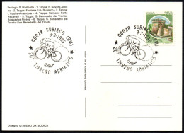 CYCLING - ITALIA SUBIACO (RM) 1985 - 20^ TIRRENO ADRIATICO - 2^ TAPPA - FONTANA LIRI / SUBIACO - CARTOLINA UFFICIALE - A - Cyclisme