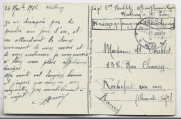 GERMANY WEILBURG 25.11.1918 CARTE PRISONNIER FRANCAIS KRIEG POUR ROCHEFORT SUR MER CHARENTE INFERIEURE - WW I