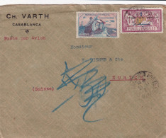 LETTRE. MAROC. 21 NOV 1921. PAR AVION. Ch. VARTH CASABLANCA POUR ZURICH. AVEC VIGNETTE GUYNEMER - Aéreo