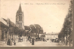 60 - Creil (oise) - L'Eglise Saint-Médard Et La Place Albert Duguè - Creil