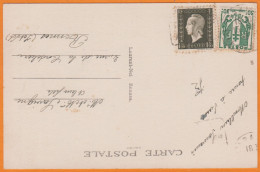 Compo Mne De DULAC 1F20 Noir Y.T.690 + Chaines Brisées 30c Vert Y.T.671 Sur CPA  De DINARD " Villa Clair De Lune " - Storia Postale