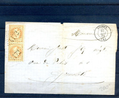 200324 LETTRE Avec PAIRE 28B Oblitéré GC 4172 - 1849-1876: Klassik