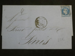 DN16  FRANCE  LETTRE RR 1866  PARIS  +N°29 + AFF. INTERESSANT +++ - 1849-1876: Classic Period