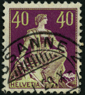 SCHWEIZ BUNDESPOST 208x **, 1925, 40 C. Dkl`karminlila/mattolivgrau, Glatter Gummi, Pracht, Mi. 120.- - Used Stamps