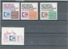 FRANCE - VIGNETTE EXPO N° 20 + N°21 -1975 -ARPHILA - 3 VIGNETTES ANNONCES + VIGNETTE OFFICIELLE - Philatelic Fairs