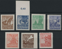 MECKLENBURG-VORPOMMERN 29-36x **, 1946, 3 - 12 Pf. Abschiedsserie, 1. Auflage, Prachtsatz (7 Werte), Mi. 150.- - Other & Unclassified