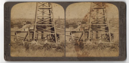 Stereo-Fotografie Underwood & Underwood, New York, Ansicht Titusville / PA., Öl-Felder Mit Bohrturm In Pennsylvania  - Stereoscopio