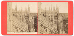Stereo-Foto Giacomo Brogi, Firenze, Ansicht Milano, Ala Del Sud, Kathedrale, Dom  - Photos Stéréoscopiques