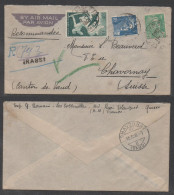 FRANCE - GRASSE / 1948 LETTRE RECOMMANDEE PROVISOIRE PAR AVION ==> SUISSE - CHAVORNAY  (ref 8184) - Covers & Documents