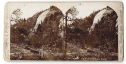Stereo-Fotografie Griffith & Griffith, Philadelphia, Ansicht Colorado, Log Cabins At Dome Rock  - Photos Stéréoscopiques