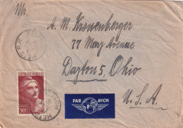 LETTRE. 12 MAI 1946. GANDON 50Fr. N° 732 SEUL. PAR AVION POUR ETRANGER. METZ-USA - 1921-1960: Moderne