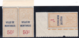 AFFICHES  De VILLE ,,,,,, MONTARGIS 3 Timbres - Zegels