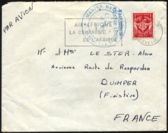 MILITÄRPOSTMARKEN M 12a BRIEF, 1962, Militärpostmarke In Rot Und Blauer K2 Absenderstempel Der Französischen Marine Auf  - Militärstempel Ab 1900 (ausser Kriegszeiten)