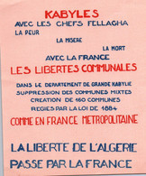 TRACT PROPAGANDE OAS  GUERRE D ALGERIE / FLN / FELLAGHAS - Historische Dokumente