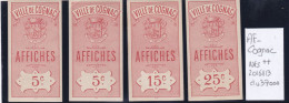 AFFICHES  De VILLE ,,,,,, COGNAC 4 Timbres - Sellos