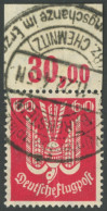 Dt. Reich 213bPOR O, 1922, 60 Pf. Schwärzlichrot, Plattendruck, Oberrandstück, Senkrechte Bugspur Sonst Pracht, Gepr. Ba - Other & Unclassified