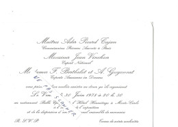 Hotel L'ERMITAGE  MONTE-CARLO  étude TAJAN  1978 Invitation A Un Cocktail - Zonder Classificatie