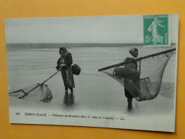 BERCK Plage -- Pêcheuse De Crevettes Dans La Baie De L'Authie - Fischerei