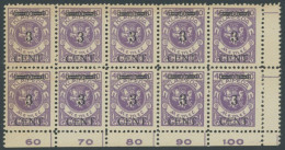 MEMELGEBIET 178 **, 1923, 3 C. Auf 40 M. Lebhaftgrauviolett Im Zehnerblock Aus Der Rechten Unteren  Bogenecke, Diverse A - Memelgebiet 1923