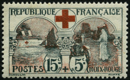 FRANKREICH 136 *, 1918, 15 C. Rotes Kreuz, Falzrest, Pracht, Mi. 150.- - Altri & Non Classificati