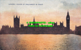 R547340 London. Houses Of Parliament By Night. Celesque Series. Photochrom - Sonstige & Ohne Zuordnung