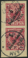 DEUTSCH-OSTAFRIKA 8b Paar BrfStk, 1896, 5 P. Auf 10 Pf. Rotkarmin Im Senkrechten Paar, K1 DAR-ES-SALAAM, Prachtbriefstüc - Afrique Orientale