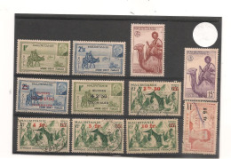 MAURITANIE 1941/44 N° 123/126-0131/136 * Et Oblitérés - Unused Stamps