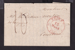 DDGG 074 - Lettre Précurseur THIELT 1834 Vers COURTRAI - Port 10 Cents - Indice Herlant 12 = 20 Euros - 1830-1849 (Belgio Indipendente)