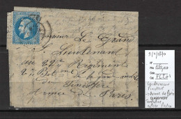 France - Lettre De Landerneau ( Finistere ) Pour Paris - Armée De Paris - Tentative Entrée 09/11/1870 - Guerra Del 1870