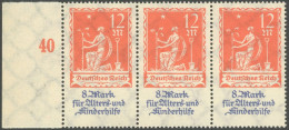 Dt. Reich 234 Pf V **, 1922, 12 M. Allegorie Mit Abart Schräger Weißer Strich Links Am Bäumchen Etwas Unterhalb Des Knie - Altri & Non Classificati