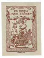 Ex Libris.85mmx120mm.F.Deutsch Riga - Exlibris