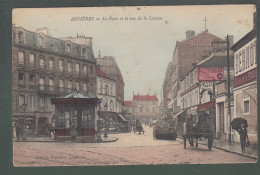 CP - 92 - Asnières - Gare - Rue De La Station - Asnieres Sur Seine