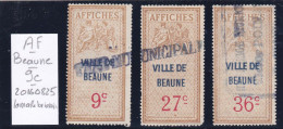 AFFICHES  De VILLE ,,,,,,,,,,,, VILLE DE BEAUNE 3 Timbres - Marche Da Bollo