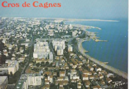 GROS DE CAGNES, VUE AERIENNE GENERALE ET PORT COULEUR  REF 15878 - Cagnes-sur-Mer