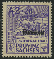 DESSAU IIIADD **, 1946, 42 Pf. Wiederaufbau, Gezähnt, Mit Doppeltem Aufdruck, Pracht, Gepr. Zierer - Other & Unclassified