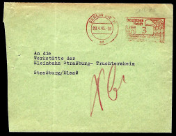 MARCOPHILIE - EMA - 1943 - BERLIN - POUR STRASBOURG - - Franking Machines (EMA)