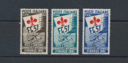 1951 Italia - Repubblica , Giochi Ginnici, 3 Valori, N. 661/63, MNH** - Autres & Non Classés