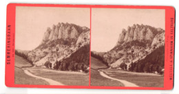 Stereo-Fotografie Würthle & Spinnhirn, Salzburg, Ansicht Breitenstein, Bollerswand Mit Semmering Viadukt  - Fotos Estereoscópicas