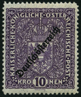 ÖSTERREICH 246IA *, 1919, 10 Kr. Schwärzlichbraunviolett, Falzrest, Pracht, Mi. 120.- - Usati
