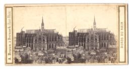 Stereo-Fotografie A. Braun, Dornach, Ansicht Köln A. Rh., Blick Nahc Dem Dom Noch Ohne Die Türme  - Stereoscopio