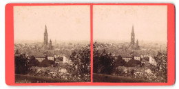 Stereo-Fotografie C. Röbcke, Freiburg I. B., Ansicht Freiburg I. B., Blick über Die Stadt Mit Dem Münster  - Fotos Estereoscópicas